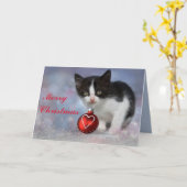 carte de voeux noël kitten (Fleur jaune)