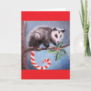 Carte de voeux Noël Noir Opossum
