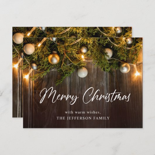 Carte de voeux Noël Pine Cones (Devant / Derrière)