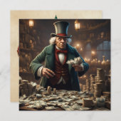 Carte de voeux Noël Scrooge (Devant / Derrière)