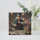 Carte de voeux Noël Scrooge (Debout devant)
