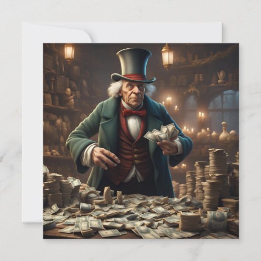 Carte de voeux Noël Scrooge (Devant)