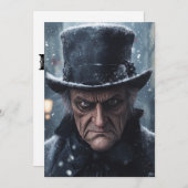 Carte de voeux Noël Scrooge (Devant / Derrière)