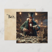 Carte de voeux Noël Scrooge (Devant / Derrière)