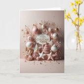 Carte de Vœux Noël - “Un Noël scintillant“ (Fleur jaune)