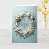 Carte de Vœux Noël - “Un Noël scintillant“ (Fleur jaune)