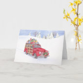 Carte de voeux Noël Woody (Fleur jaune)