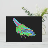 Carte de vœux (noir simple) - Sauterelle de chêne (Debout devant)