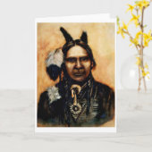 Carte de voeux noire amérindienne (Fleur jaune)