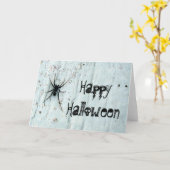 Carte de voeux noire d'araignée (Fleur jaune)