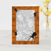 Carte de voeux noire de photo d'araignées (Fleur jaune)