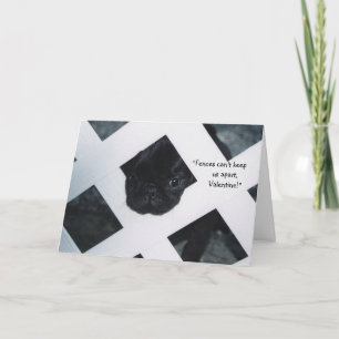 Carte de voeux noire de Saint-Valentin de chiot de