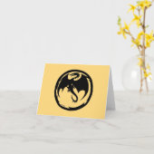 Carte de voeux noire d'or de dragon (horizontale) (Fleur jaune)