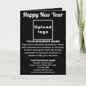 Carte de voeux noire du Nouvel An d'affaires (Devant)