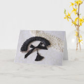 Carte de voeux noire et blanche (Fleur jaune)