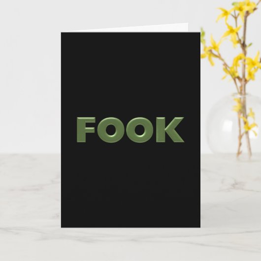 Carte de vœux noire Fook (Fleur jaune)