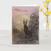 Carte de voeux noire lapin noir Inle Blank (Fleur jaune)