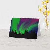 Carte de voeux Northern Lights & Deer (Fleur jaune)