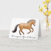 Carte de voeux norvégienne de cheval de fjord (Fleur jaune)