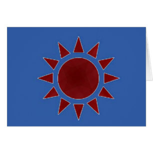 Carte de voeux/note Red Sun