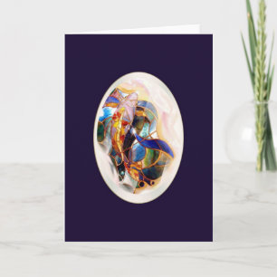 Carte de vœux Nouveau bébé Koi dans un rêve de gou