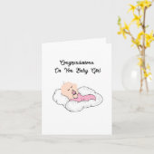 Carte de voeux Nouveau-né bébé fille (Fleur jaune)