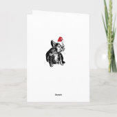 Carte de vœux Nouvel An Bouledogue Français (Dos)