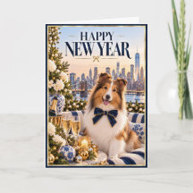 Carte de vœux Nouvel An Sheltie