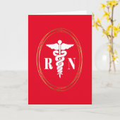 Carte de voeux Nurse Caduceus (Fleur jaune)