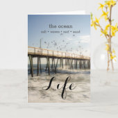 Carte de voeux Ocean Pier (Fleur jaune)