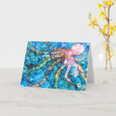 Carte de voeux Octopus (Fleur jaune)