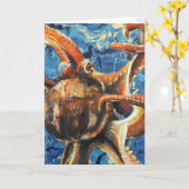 Carte de voeux Octopus (Fleur jaune)