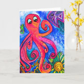 Carte de voeux Octopus (Fleur jaune)