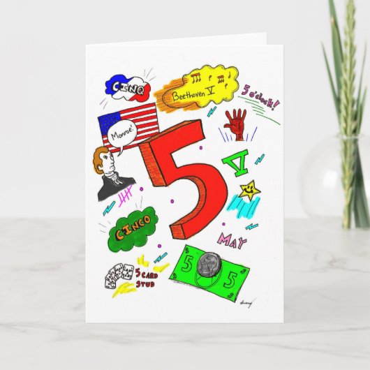 Carte de voeux Ode à cinq (Devant)