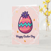 Carte de vœux œuf de célébration festive (Fleur jaune)