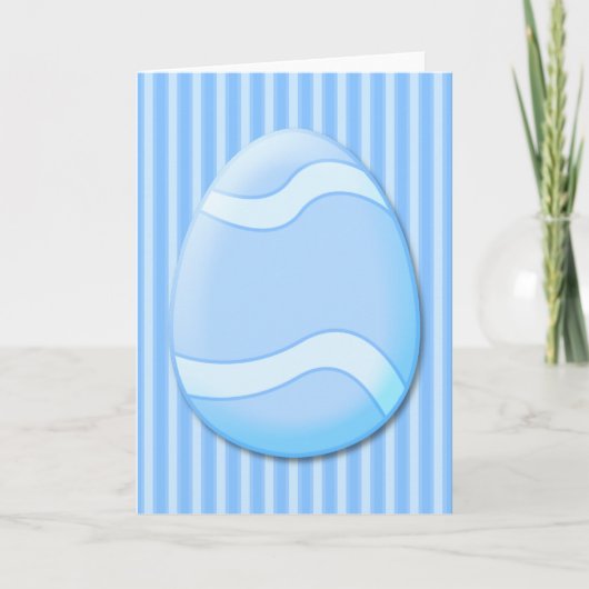 Carte de voeux Oeuf de Pâques (bleu) (Devant)