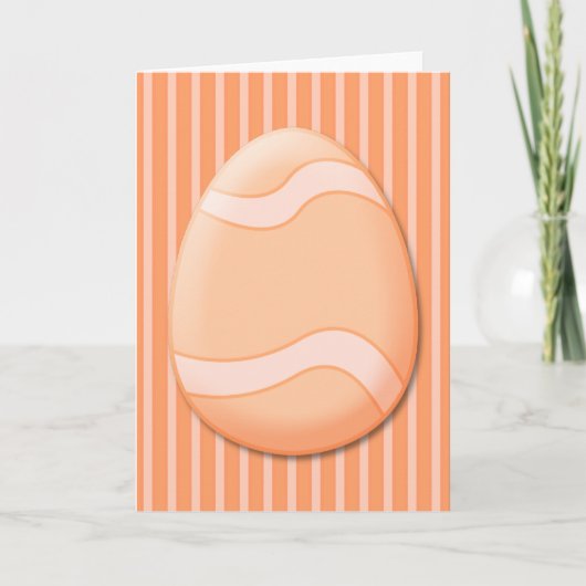 Carte de voeux Oeuf de Pâques (orange) (Devant)