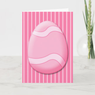 Carte de voeux Oeuf de Pâques (rose)