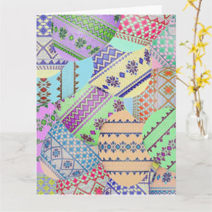 Carte de voeux OEufs de Pâques ukrainiens (Pysanky