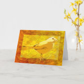 Carte de voeux oiseau canari jaune (Fleur jaune)