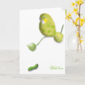 Carte de vœux Oiseau craintif. (Fleur jaune)