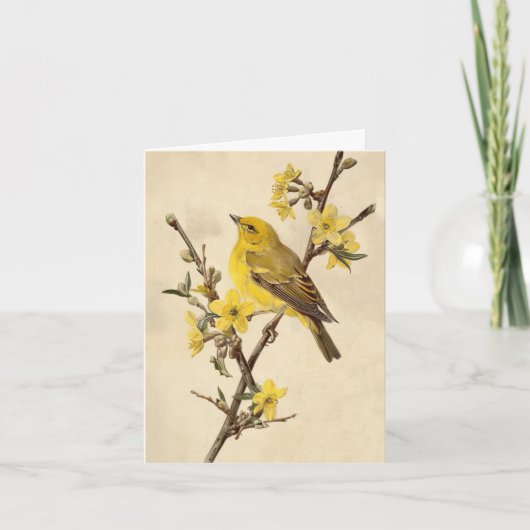 Carte de vœux oiseau vintage (Devant)