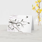 Carte de voeux Oiseaux et Branches (Fleur jaune)