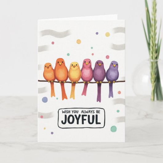 Carte de vœux Oiseaux Joyeux (Devant)