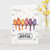 Carte de vœux Oiseaux Joyeux (Fleur jaune)