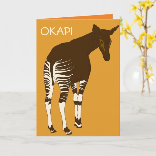Carte de voeux Okapi (Fleur jaune)