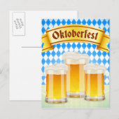 Carte de voeux Oktoberfest avec bière (Devant / Derrière)
