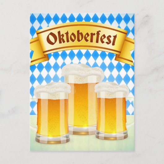 Carte de voeux Oktoberfest avec bière (Devant)