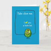 Carte de voeux olive d'amour de bande dessinée (Fleur jaune)