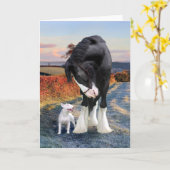 Carte de voeux "Ollie & Blackbird" (Fleur jaune)